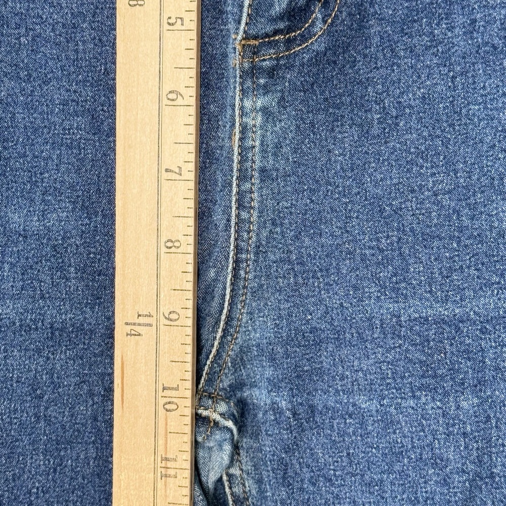 Vtg Y2K Mudd Lace Up Side Flare Jeans Size 16 Blue Dark Wash Boho Festival Bell - Picture 10 of 13